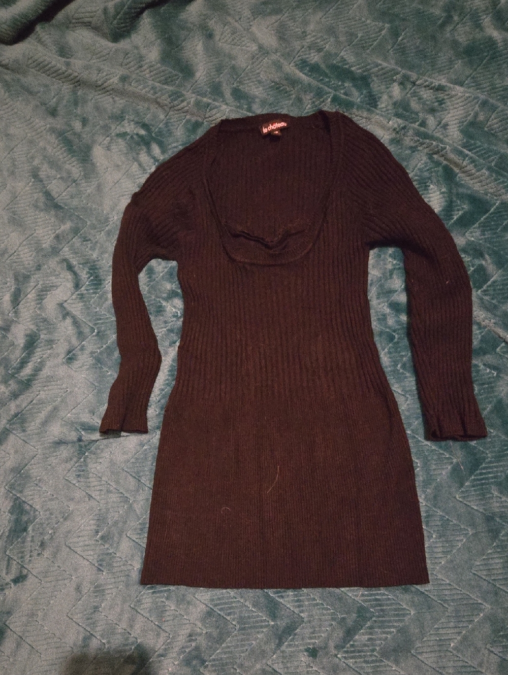 3/$20 le chateau Black Ribbed Cowl Neck Sweater